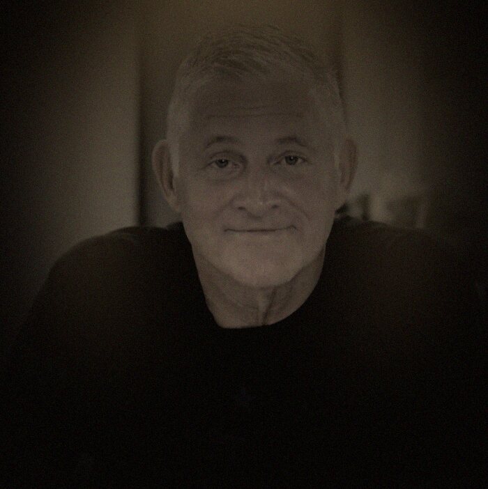 Portrait of Richard Vietor, graded in warm dusk tones.